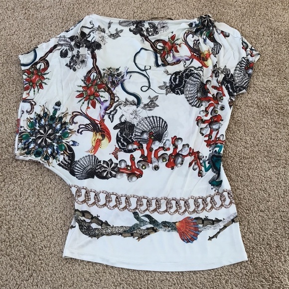 Roberto Cavalli SZ 38 shell and pearl printed top - Picture 11 of 11